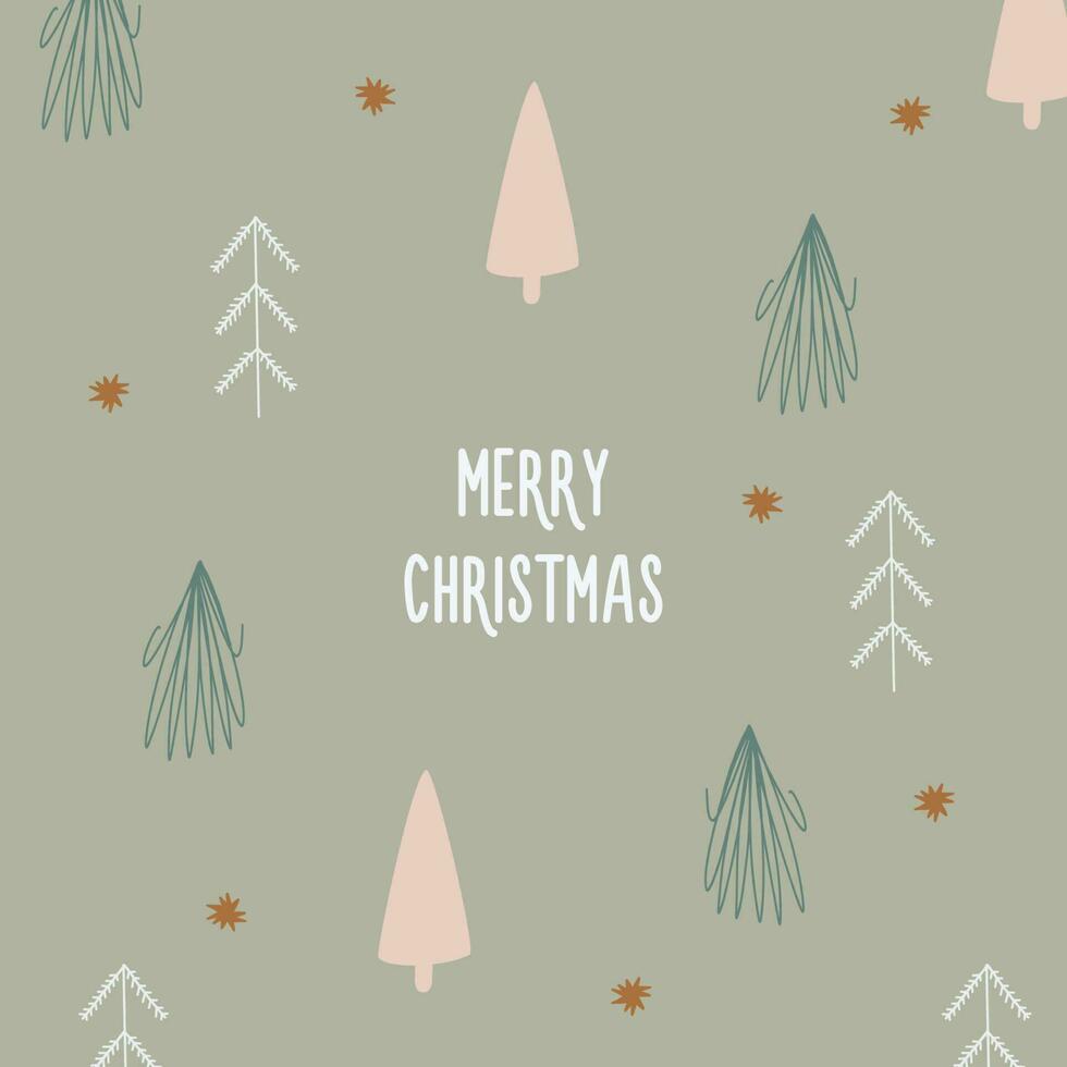 Christmas and new year card with firs and spruce 23488848 Vector Art at ...