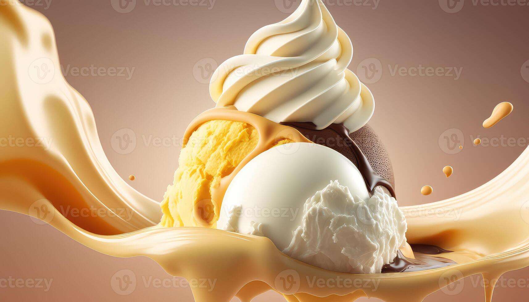suave suave hielo crema cerca arriba. generativo ai foto