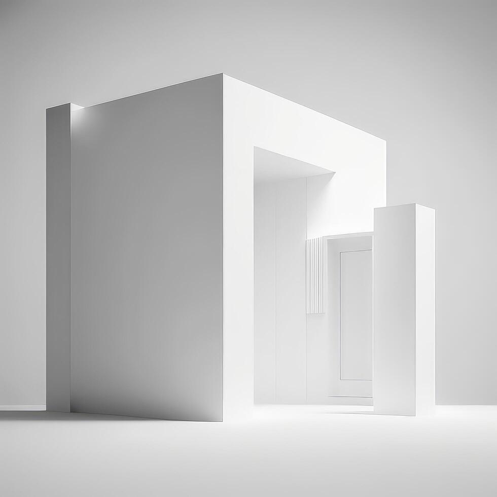 White minimalistic interior, abstract background. photo