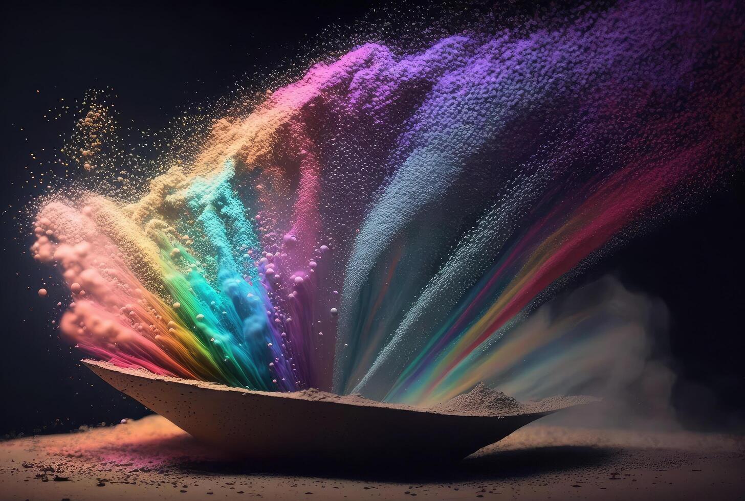 Multicolored dust particles. photo