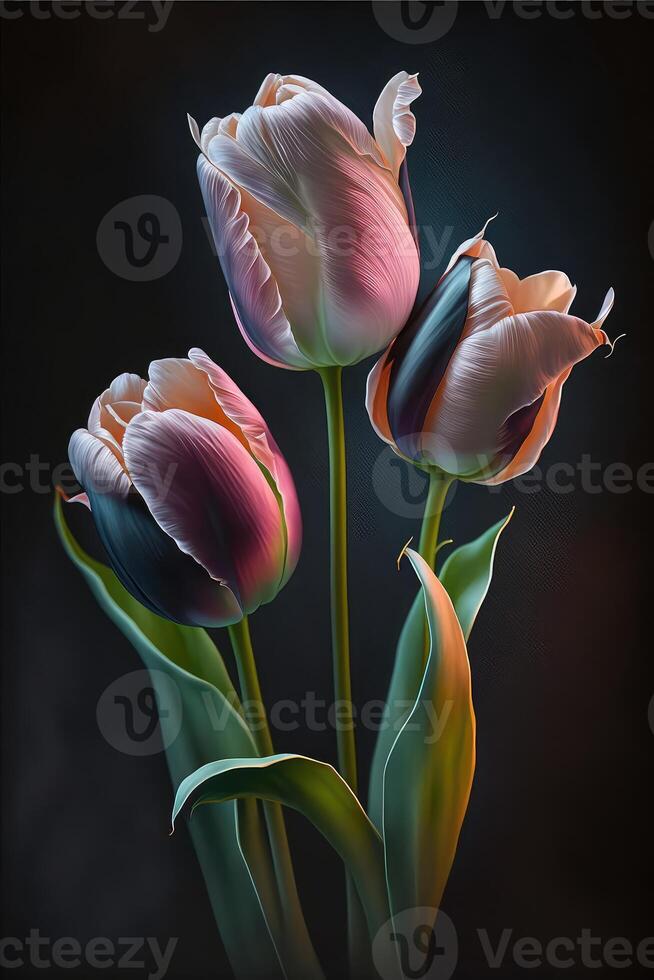 Spring tulips flowers. photo