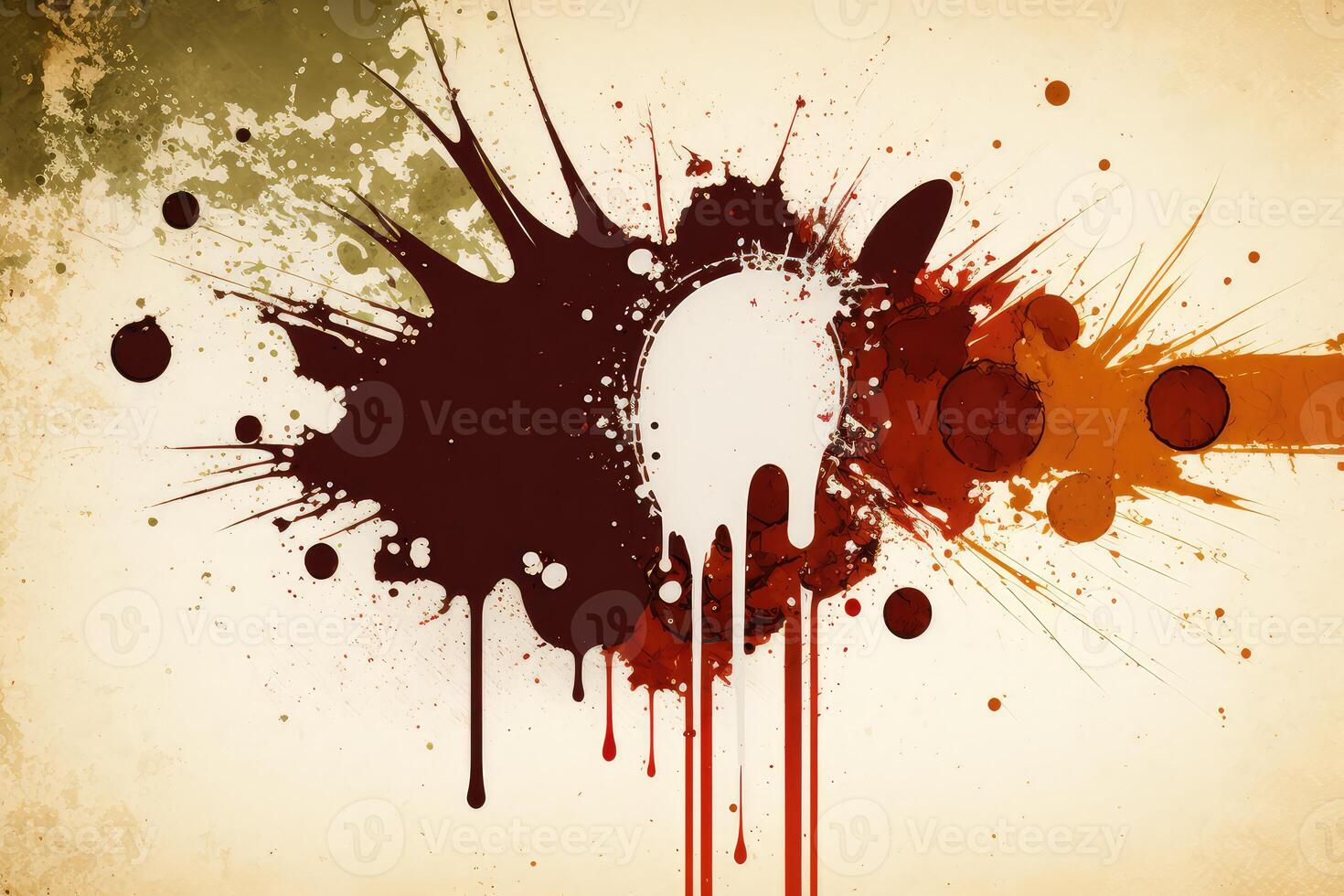 Abstract blot on grunge wall. photo