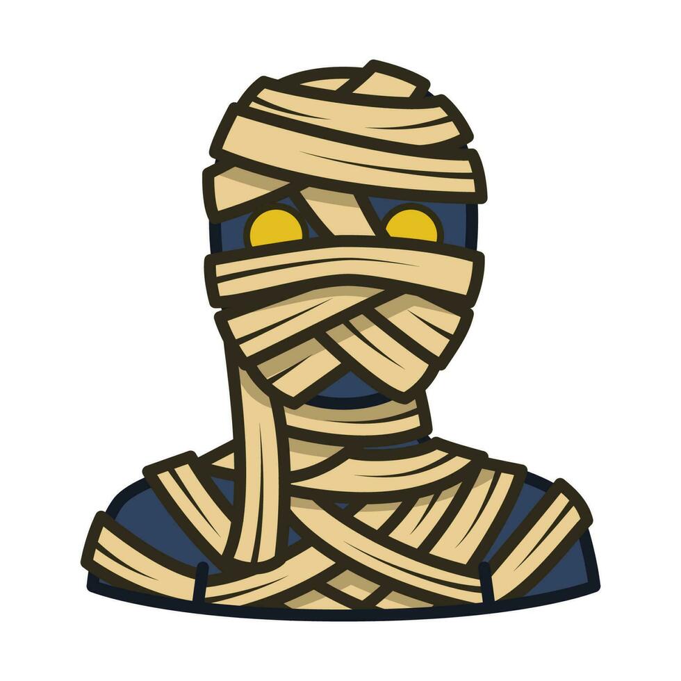 Egyptian Mummy Halloween Costume. Halloween Icon Vector Illustration