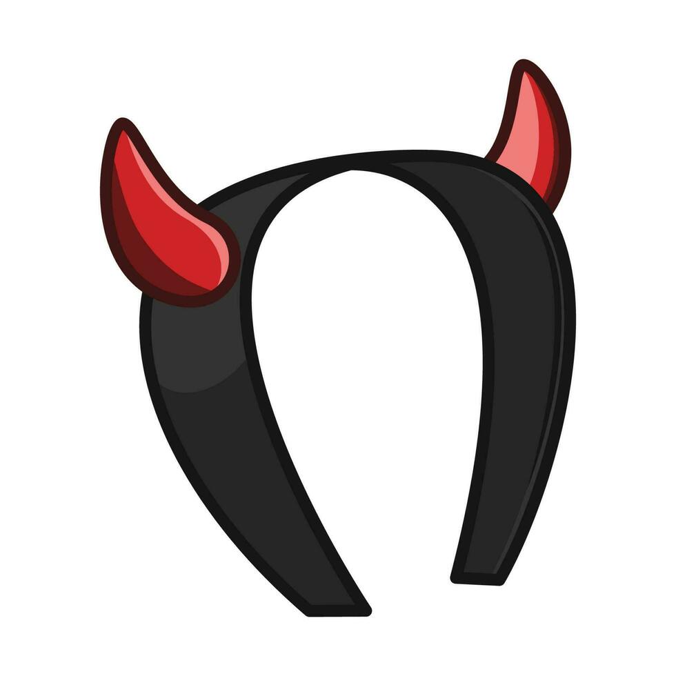 Small Devil Horn Headband. Halloween Icon Vector Illustration