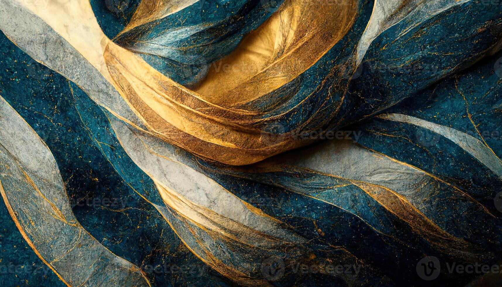 Marble effect background or texture. Spectacular abstract glistening golden solid liquid waves. Swirling golden and blue pastel pattern, shining golden color, marble geometric, photo