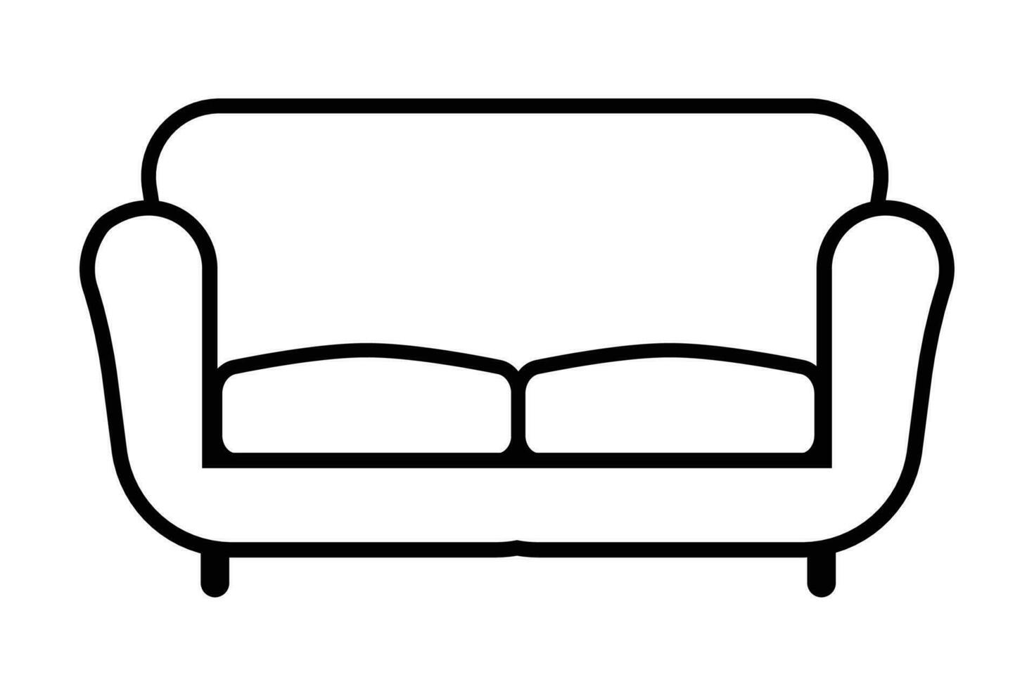 couch clipart black and white