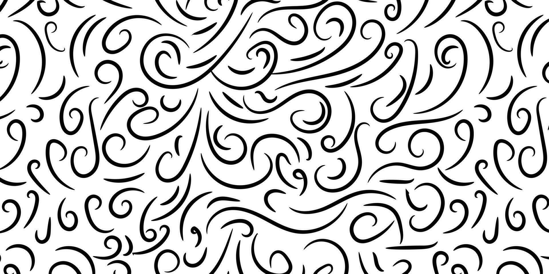 seamless pattern curl doodle hand drawn vector