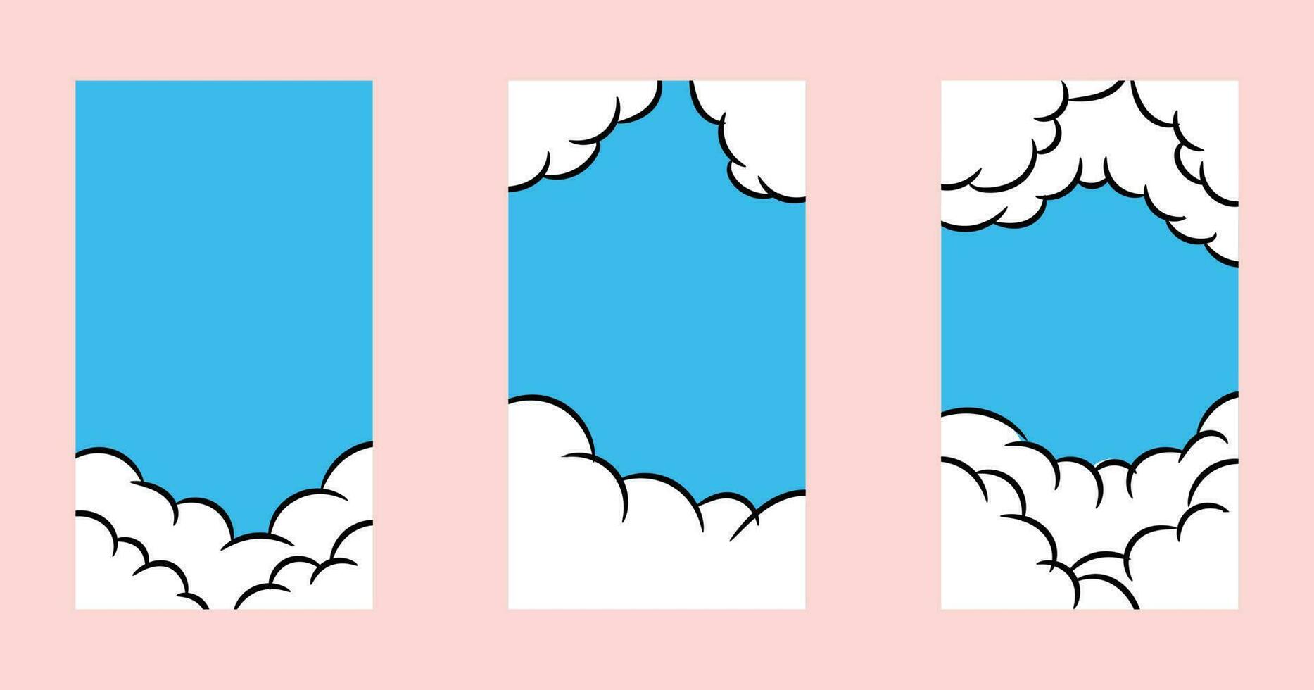 cartoon cloud sky outline template background vector