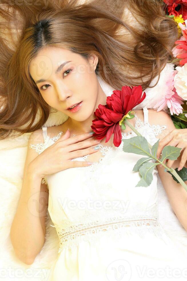 Beautiful Woman Lying photo