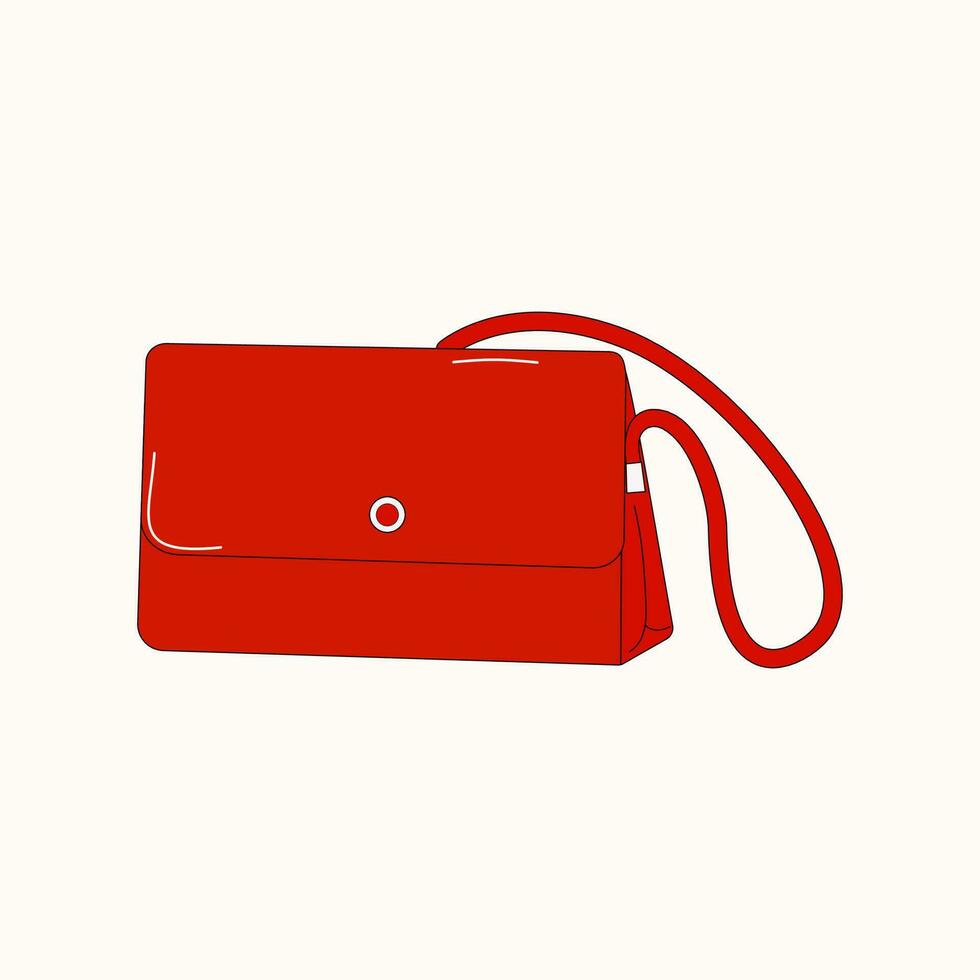 Bag, clutch, womens red. vector