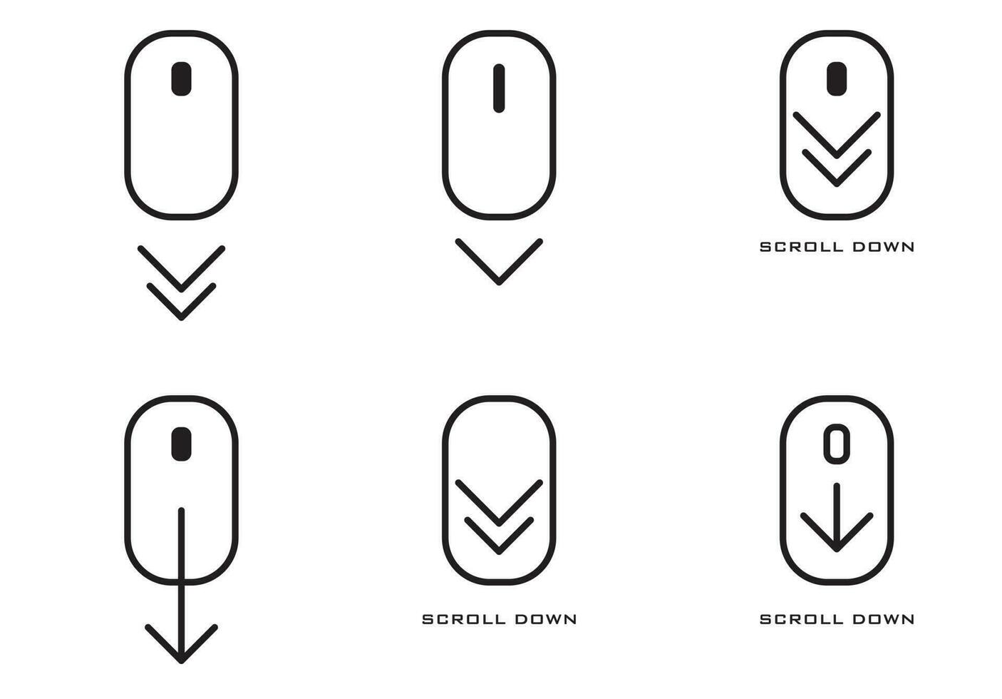 Scroll down icon. Vector Stock Illustration