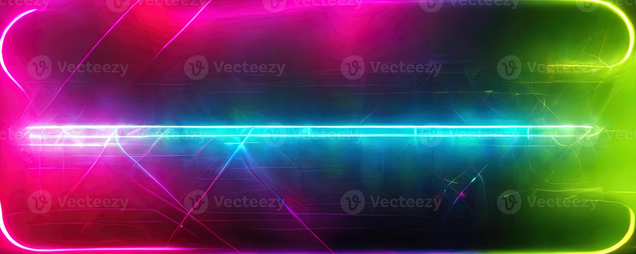 illustration of gaming background abstract, cyberpunk style of gamer wallpaper, neon glow light of sci-fi. Glowing iridescent neon lights for both light and dark backgrounds. photo
