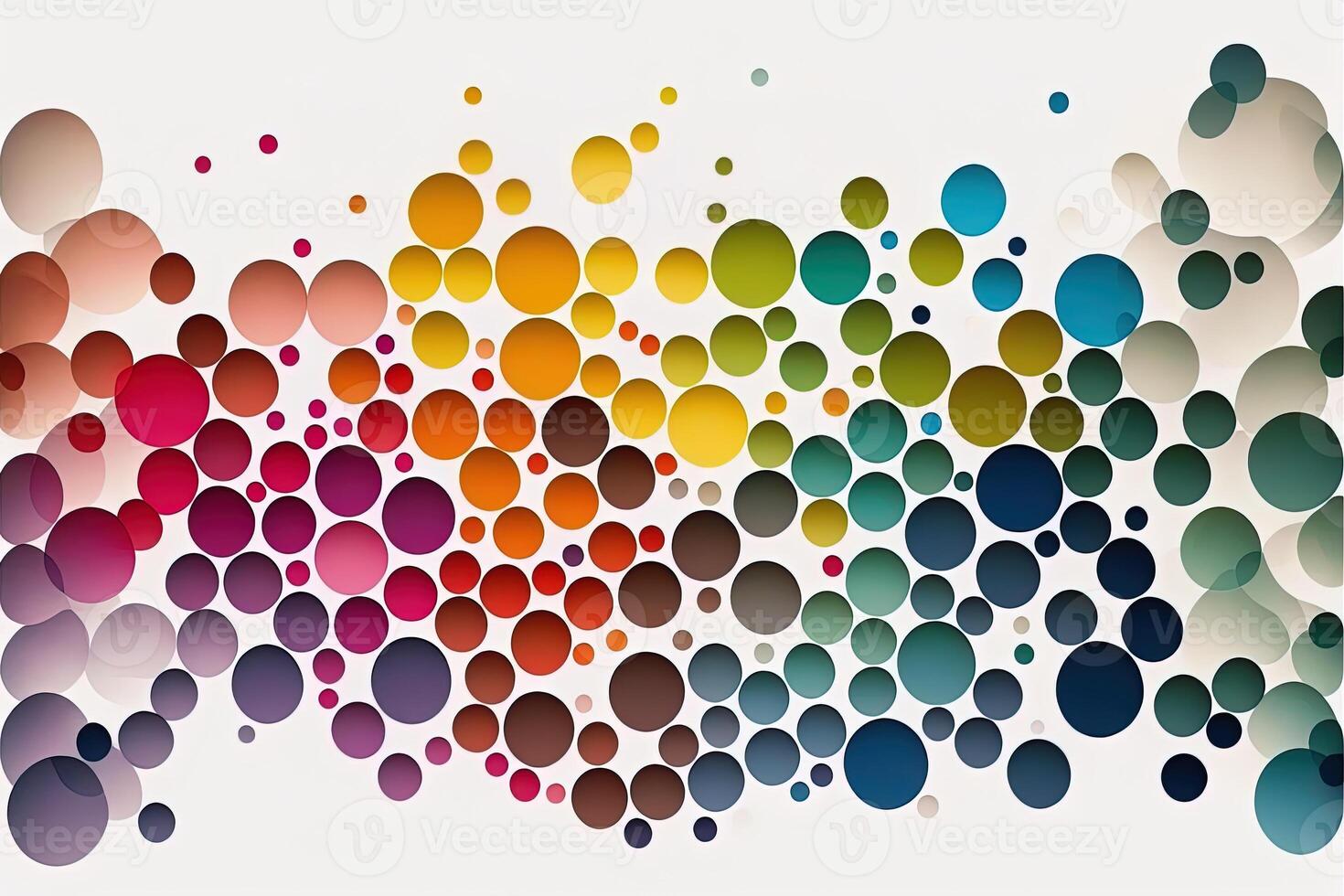 data visualization with multiple colorful circles, various sizes, circles are close together, in a time line, varying positions on white background photo