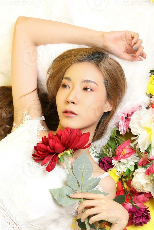 Beautiful Woman Lying photo