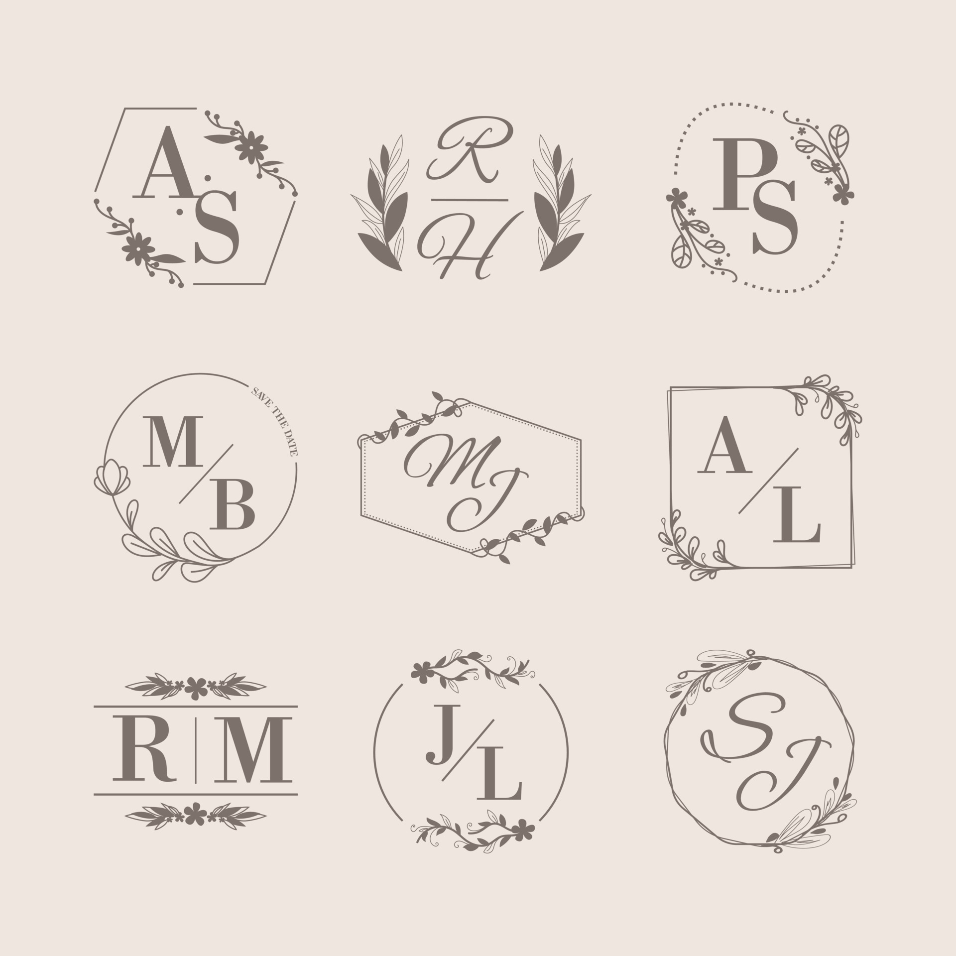 Luxury Wedding Monogram 23490374 Vector Art at Vecteezy