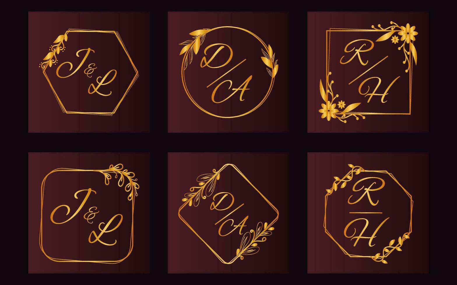 Luxury Wedding Monogram Set vector