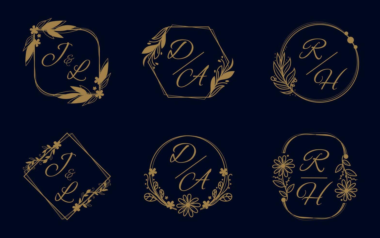 Luxury Wedding Monogram Set vector