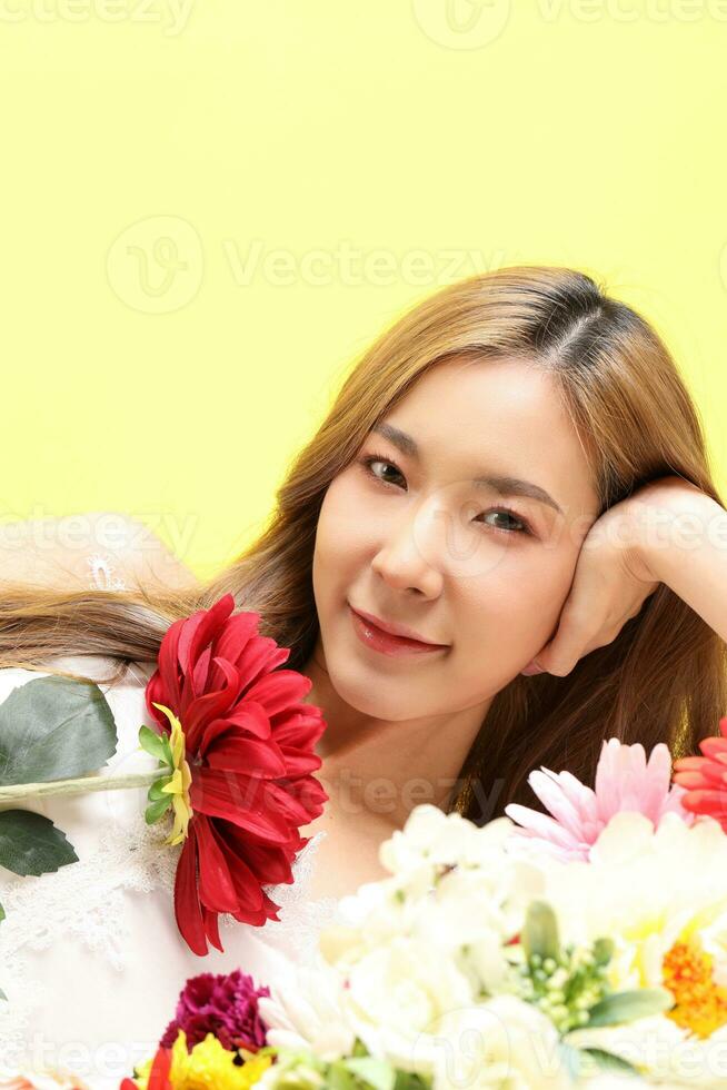 Beautiful Woman Lying photo