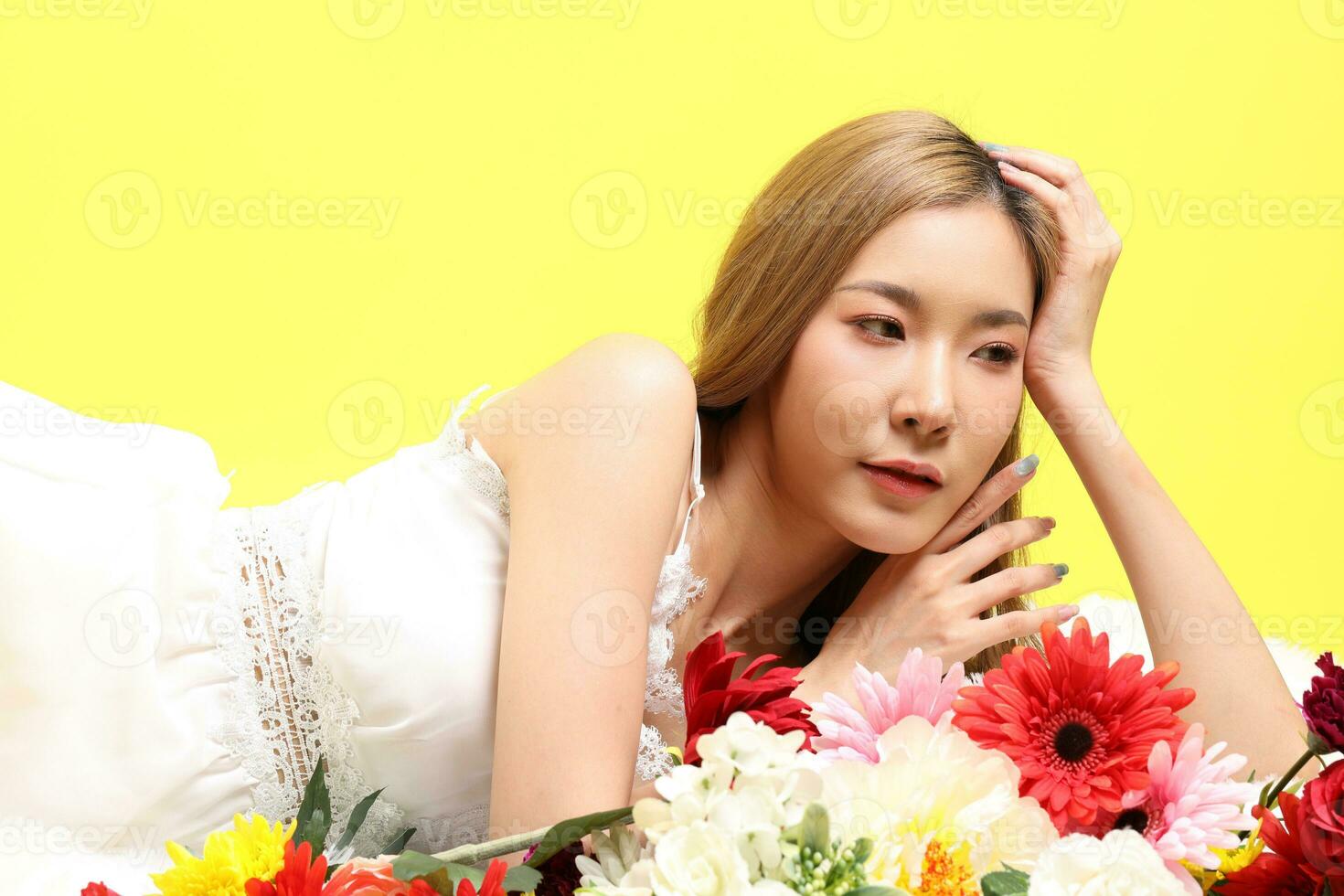 Beautiful Woman Lying photo