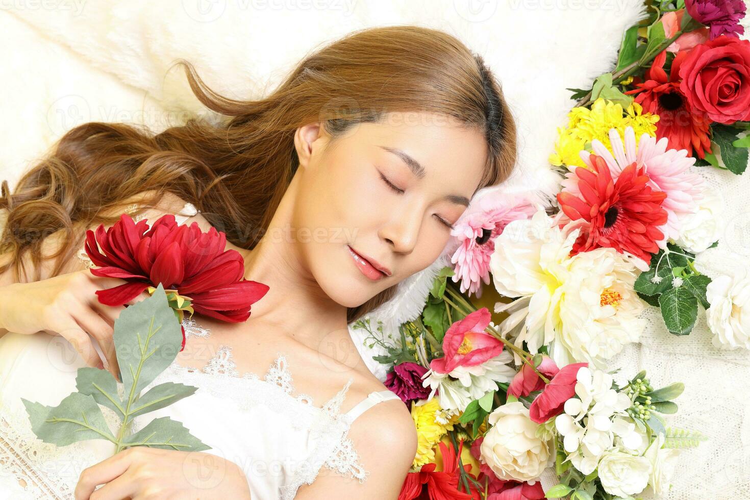 Beautiful Woman Lying photo