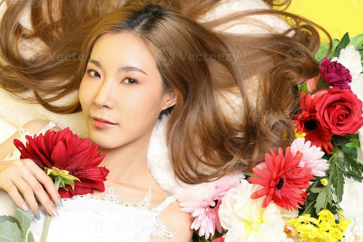 Beautiful Woman Lying photo