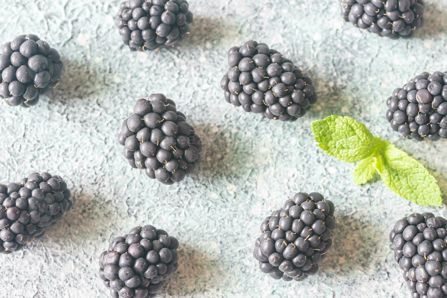 Fresh blackberries closeup photo