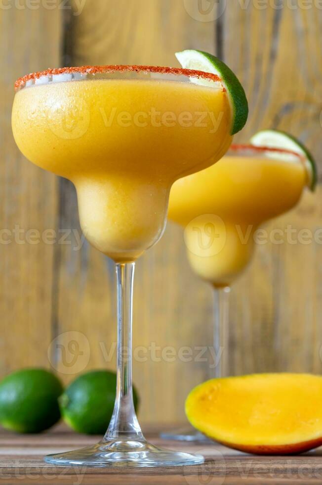 Frozen Mango Margarita cocktails photo