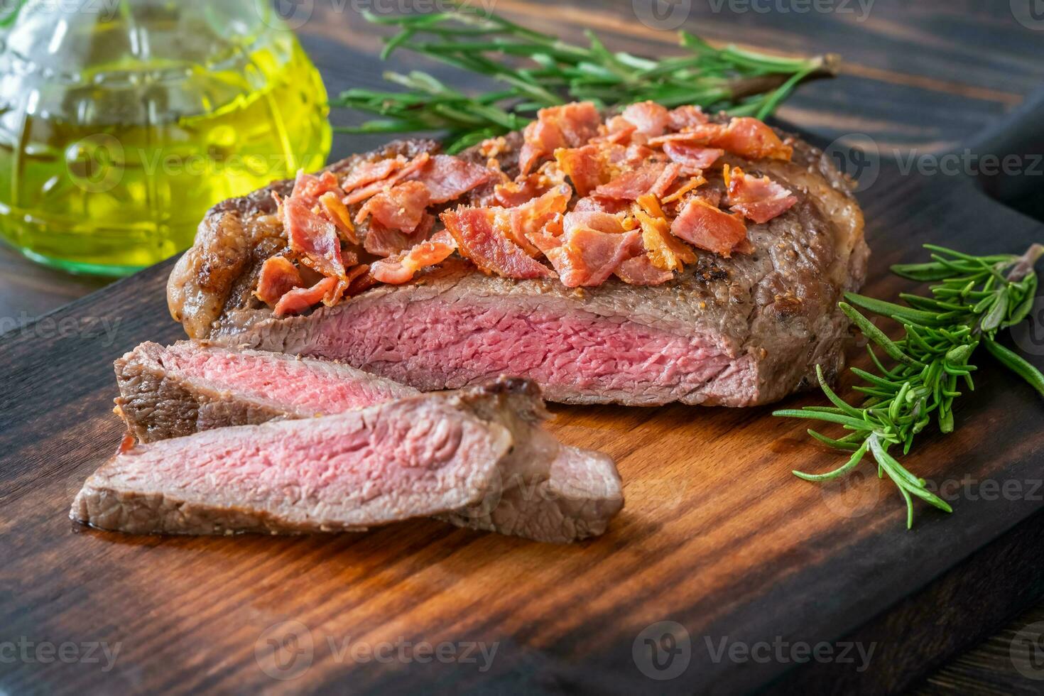 Sliced beef steak photo