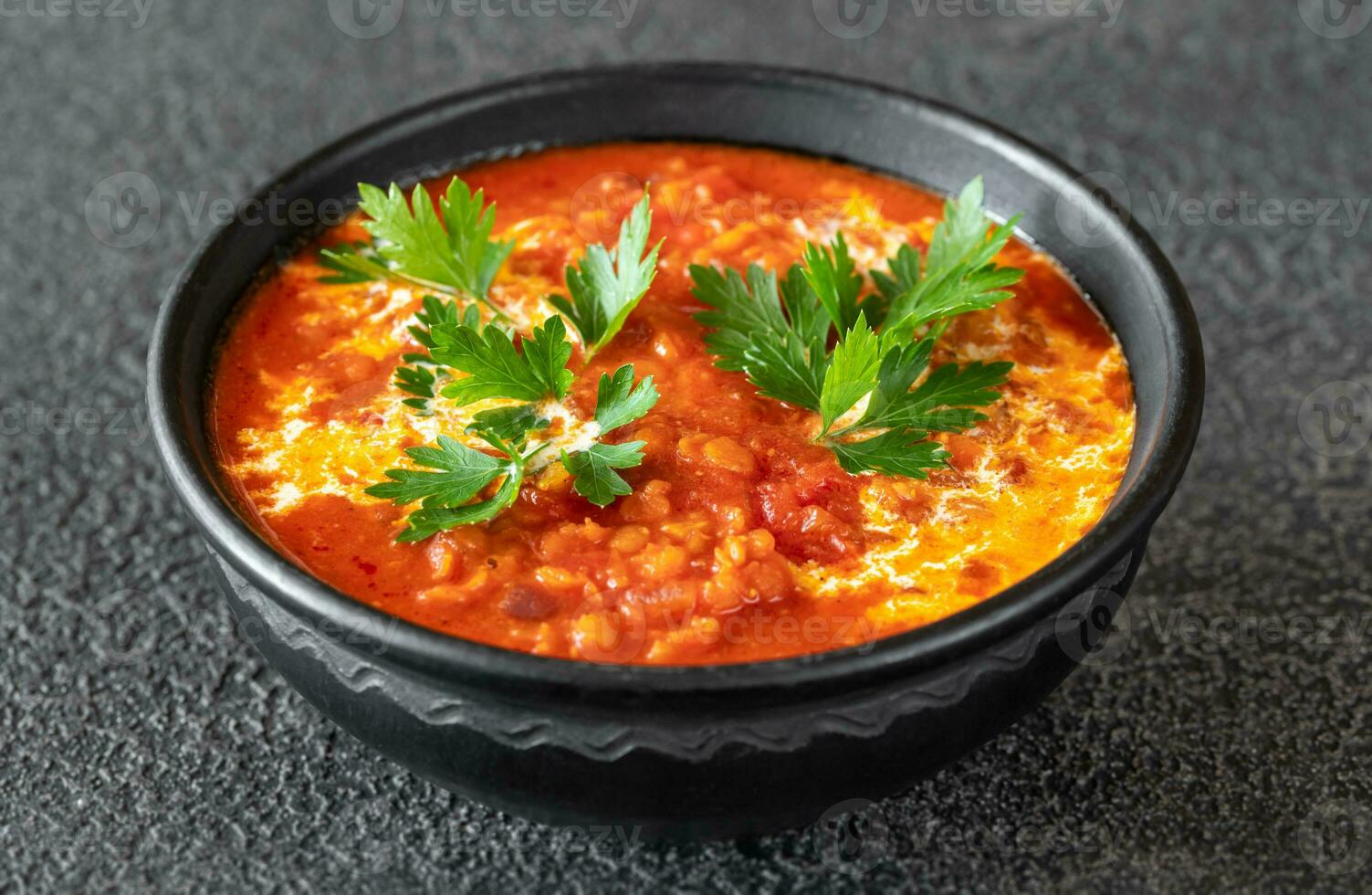 Bowl of lentil soup photo