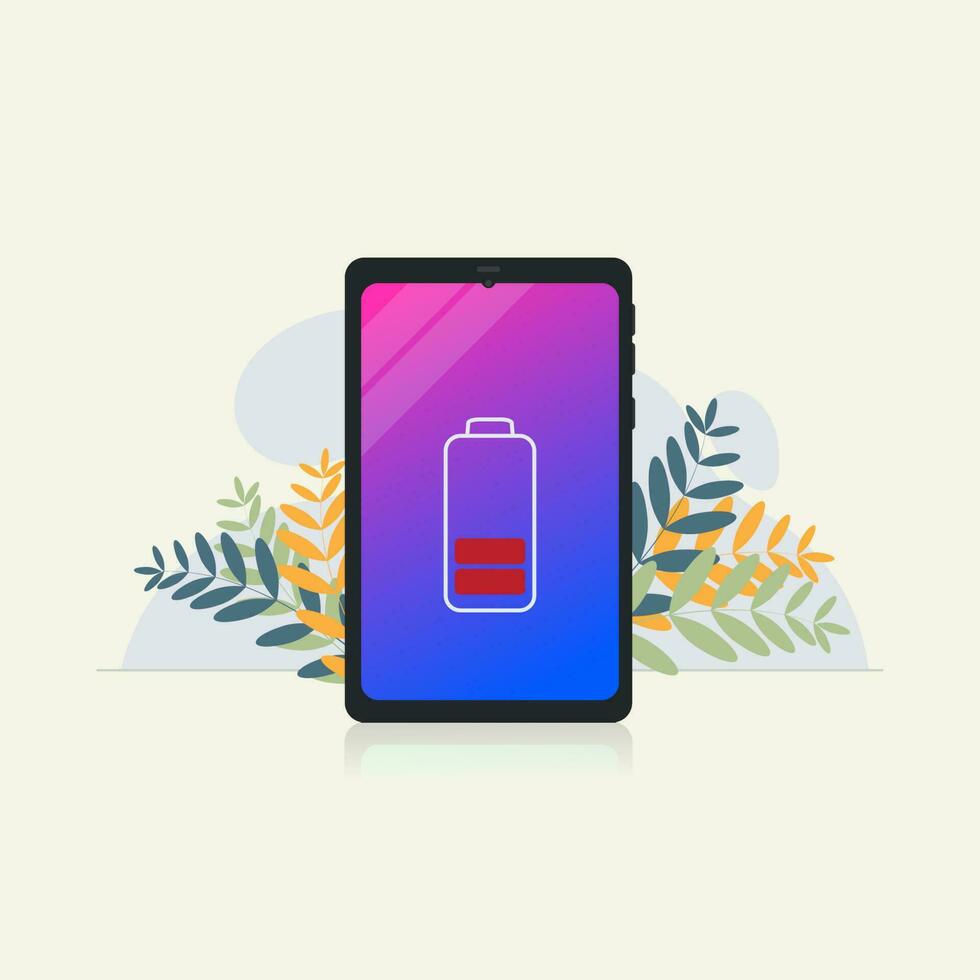Vector phone low battery concept vector illustration