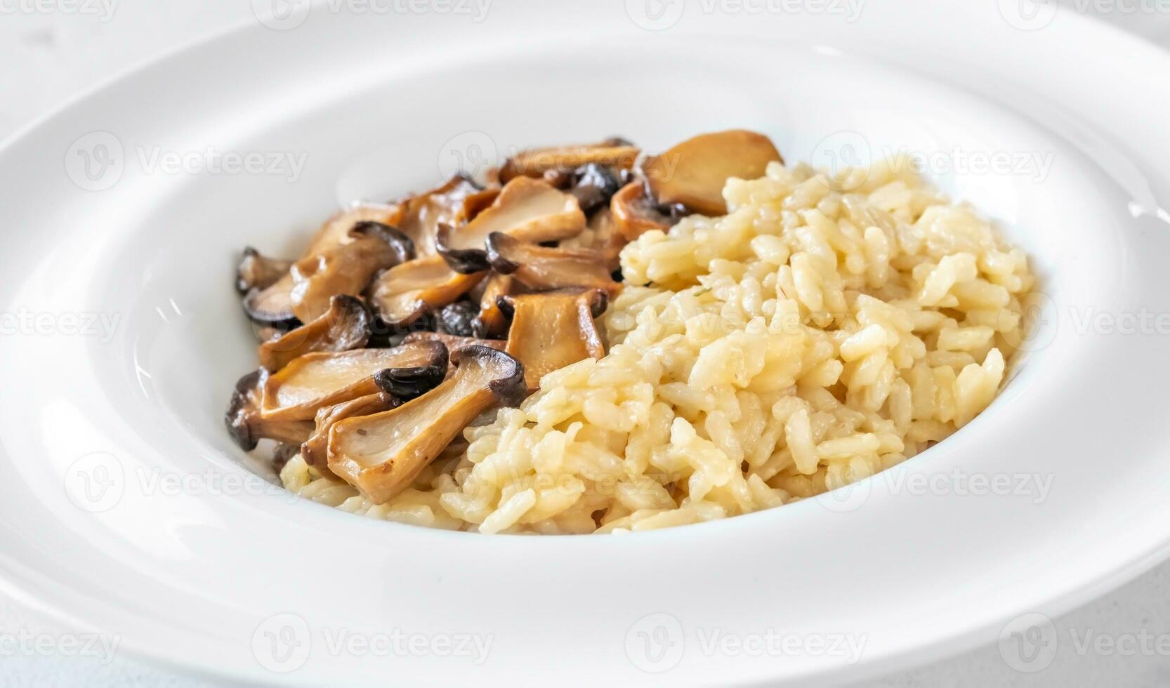 Portion risotto with mushrooms photo