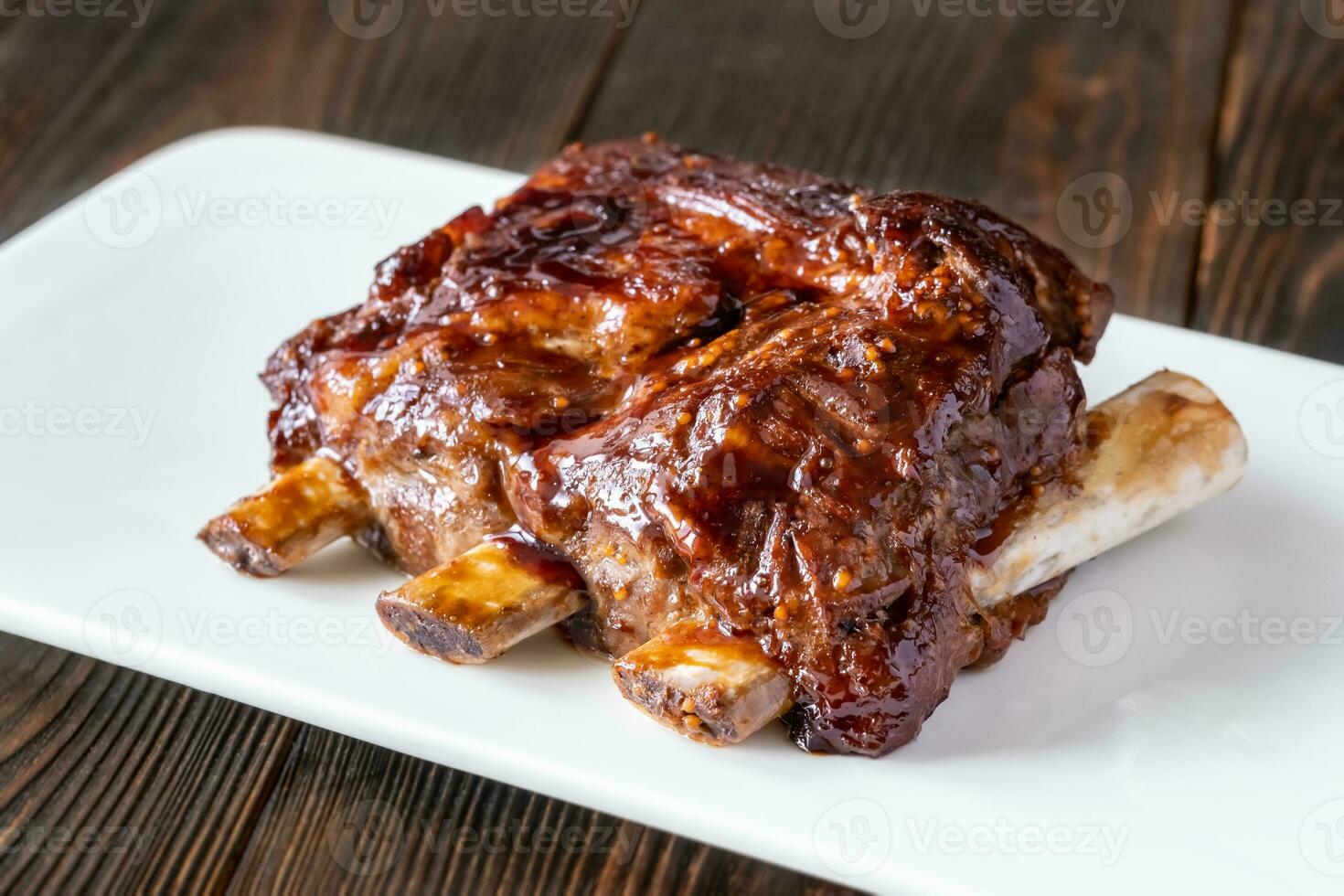 costillas de cerdo a la parrilla foto