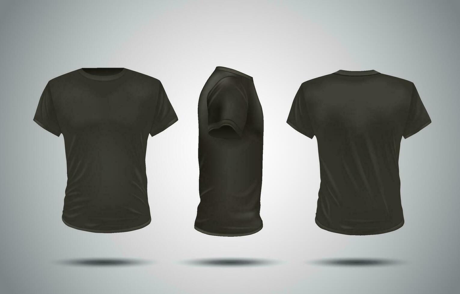 3D Black T-shirt Mock up vector