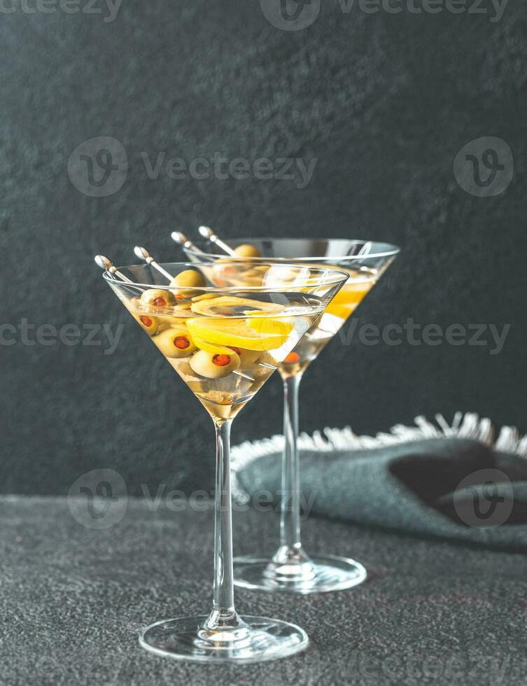 Two glasses of martini cocktail photo