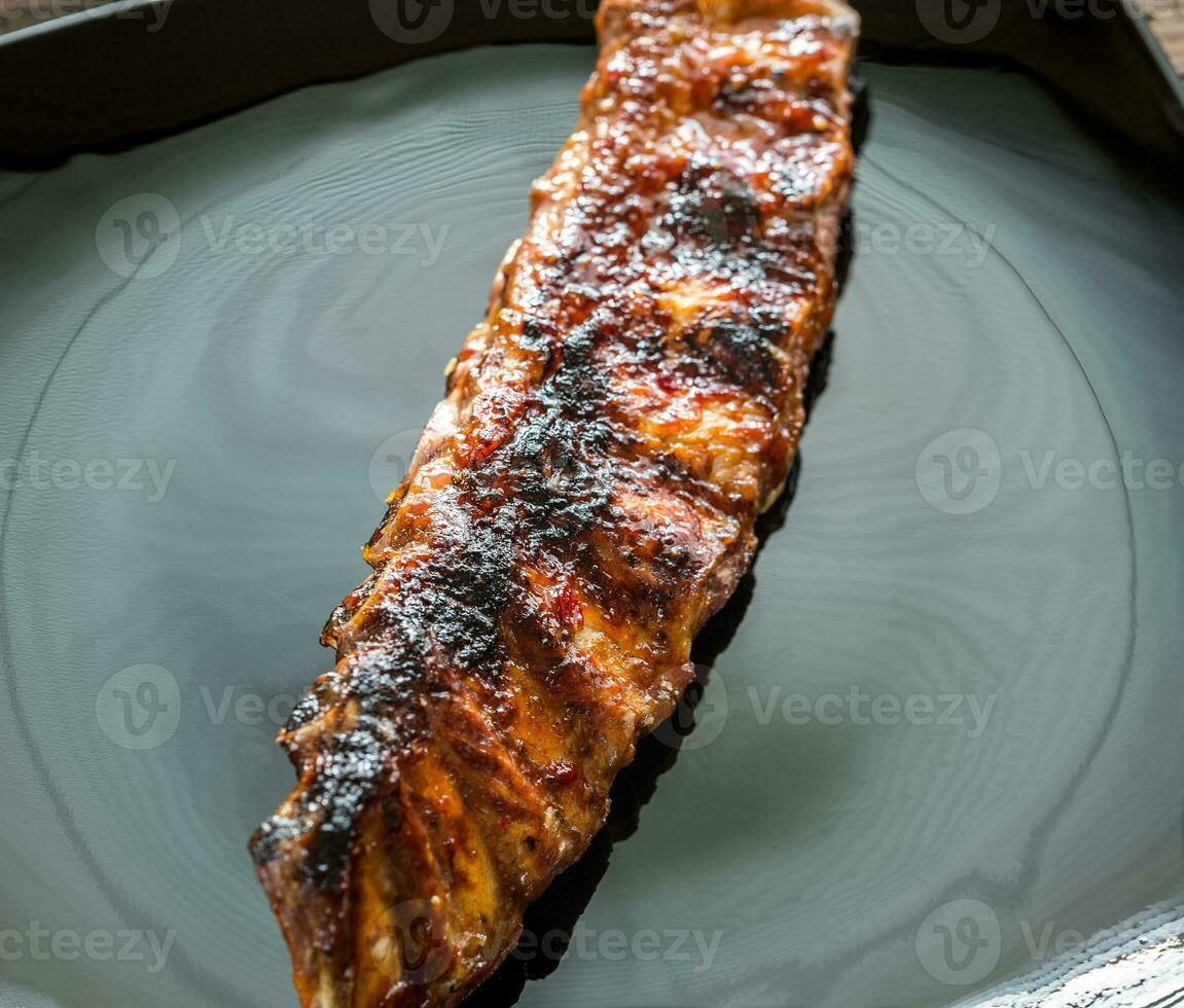 Grilled pork ribs photo