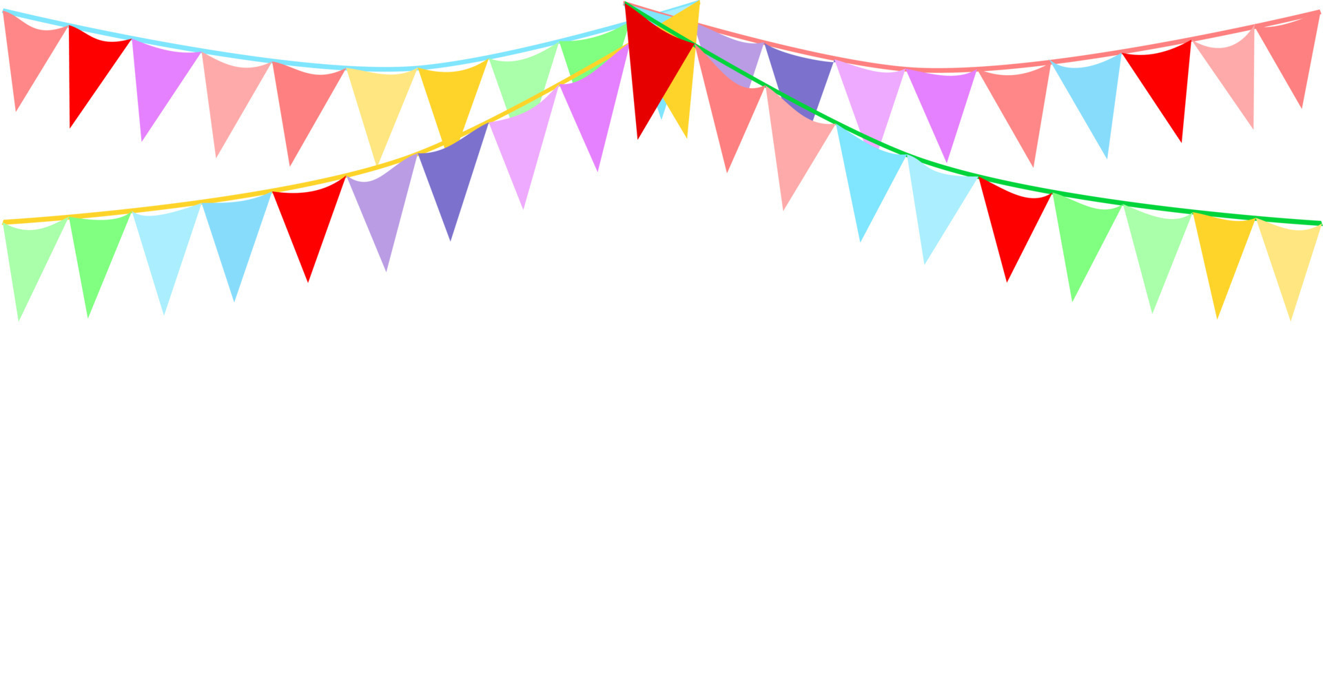 Bunting Hanging Rainbow color Flags Triangles Banner Background. LGBT garland. Pennants chain