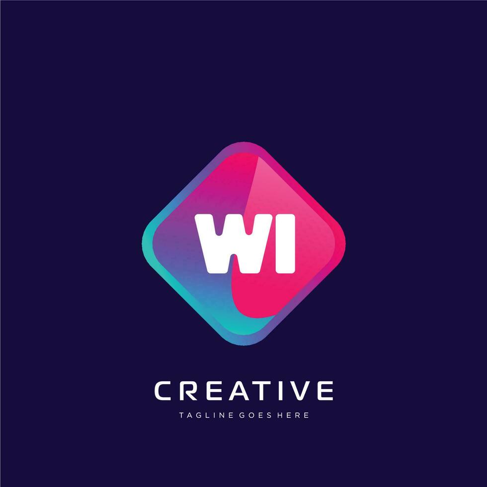 WI initial logo With Colorful template vector. vector