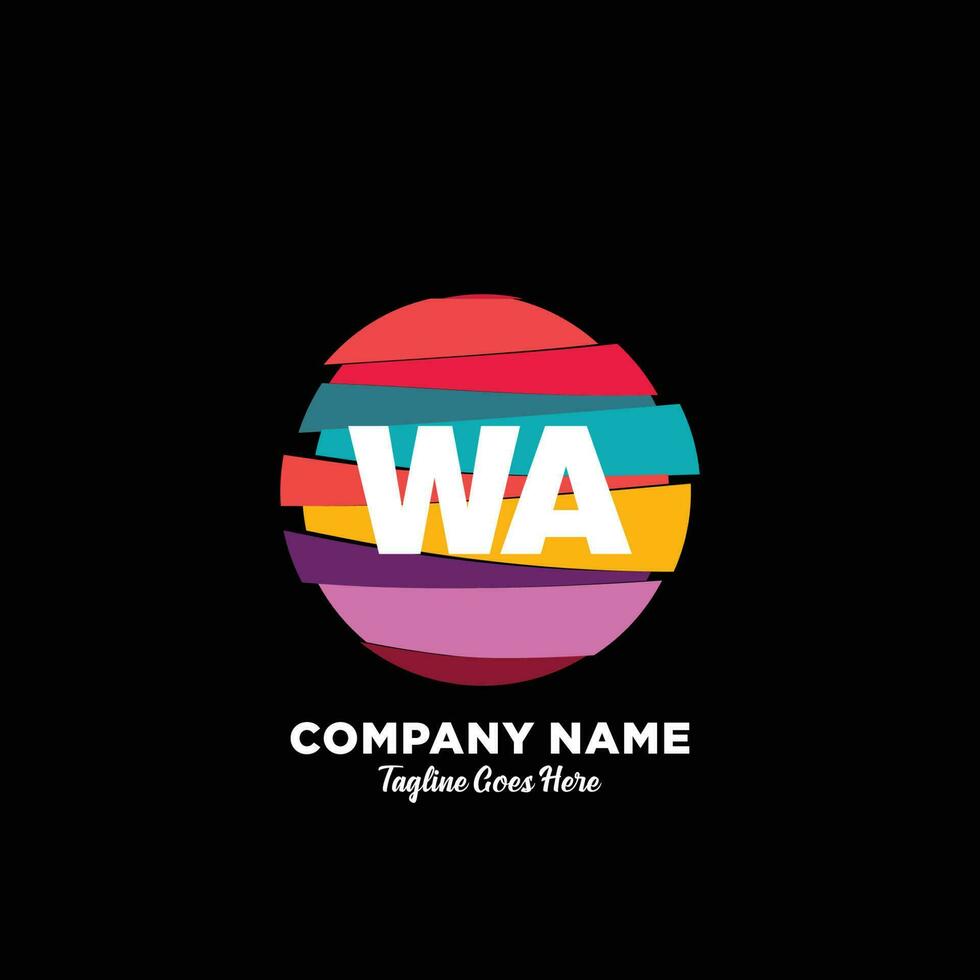 WA initial logo With Colorful template vector. vector