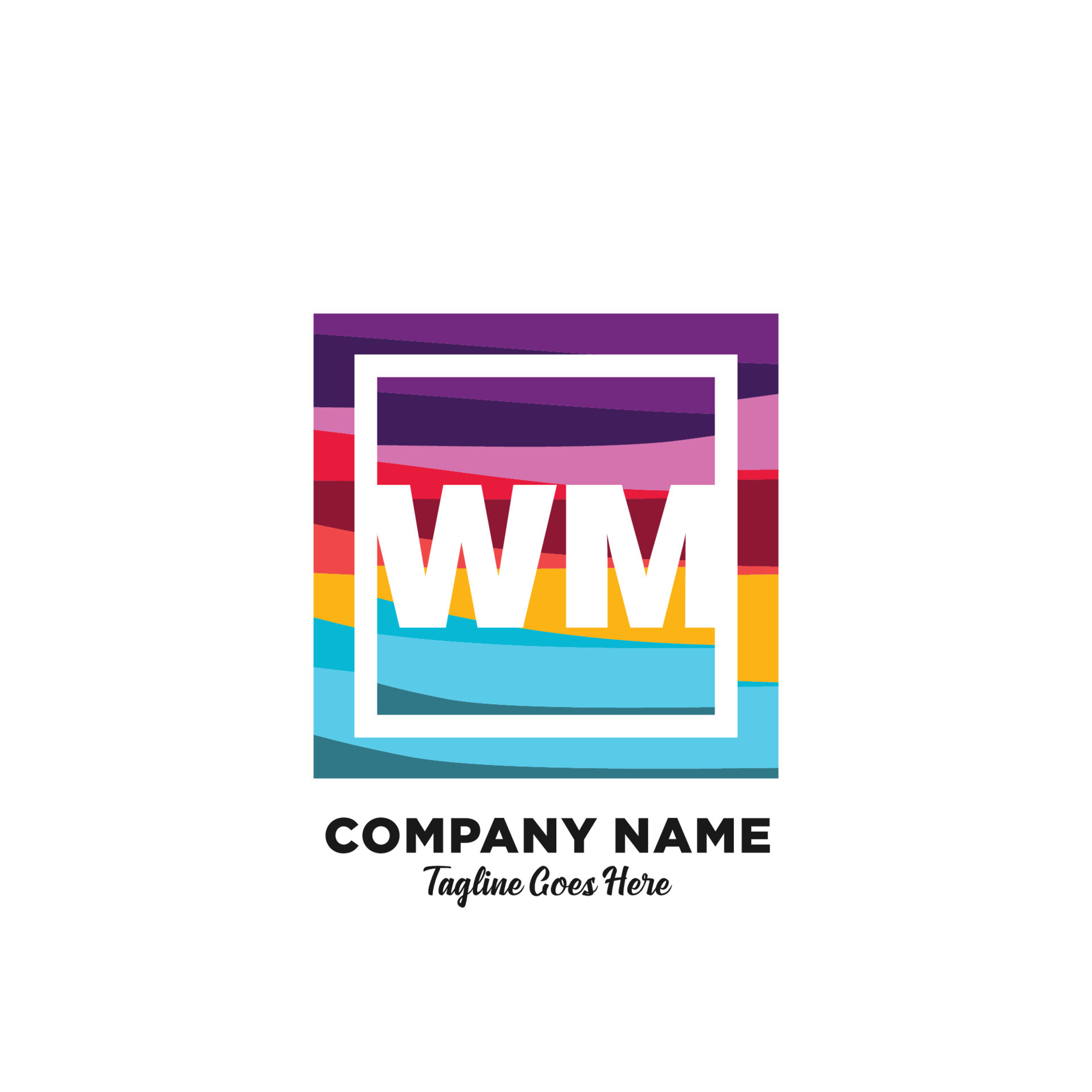 WM initial logo With Colorful template vector. 23492108 Vector Art at