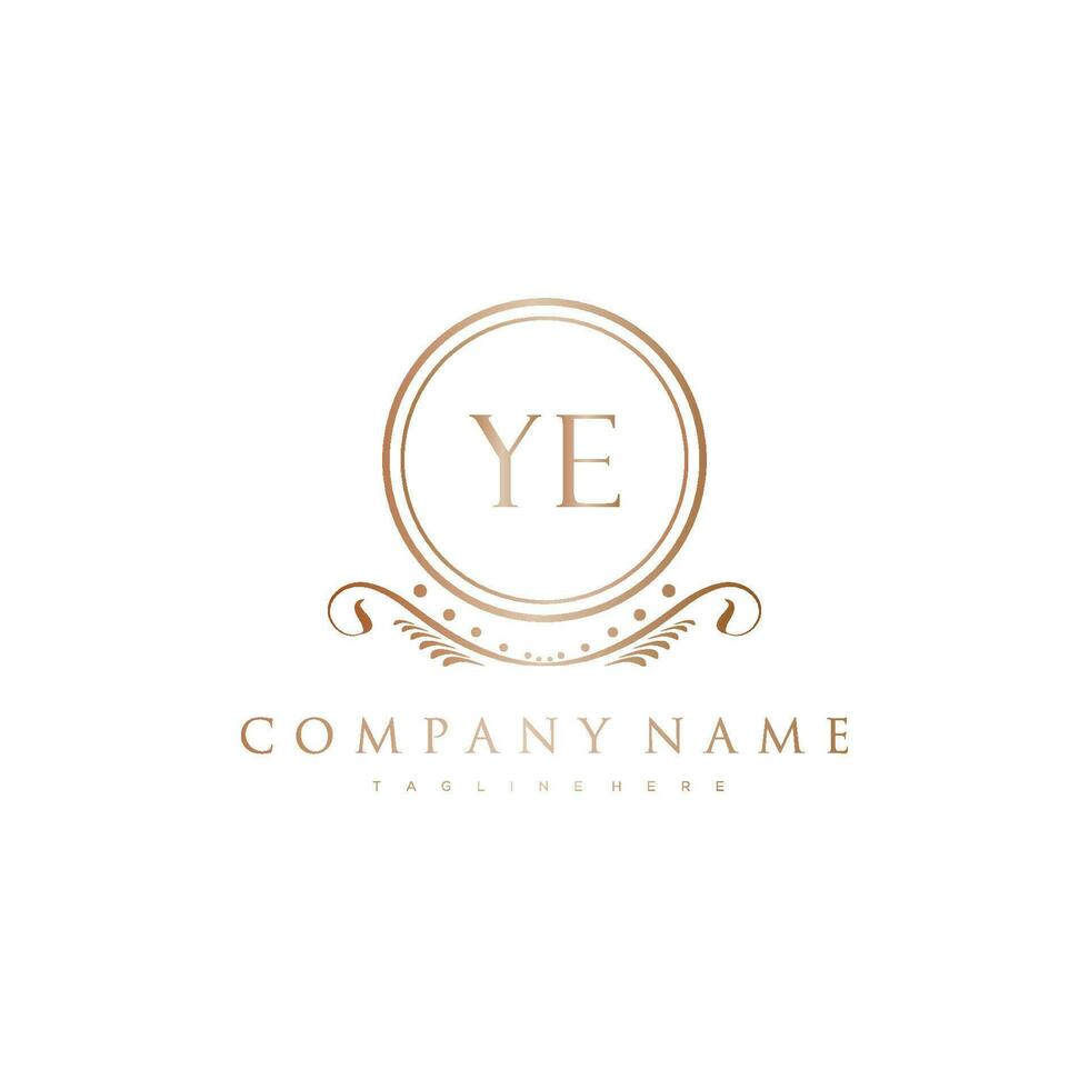 YE Letter Initial with Royal Luxury Logo Template vector