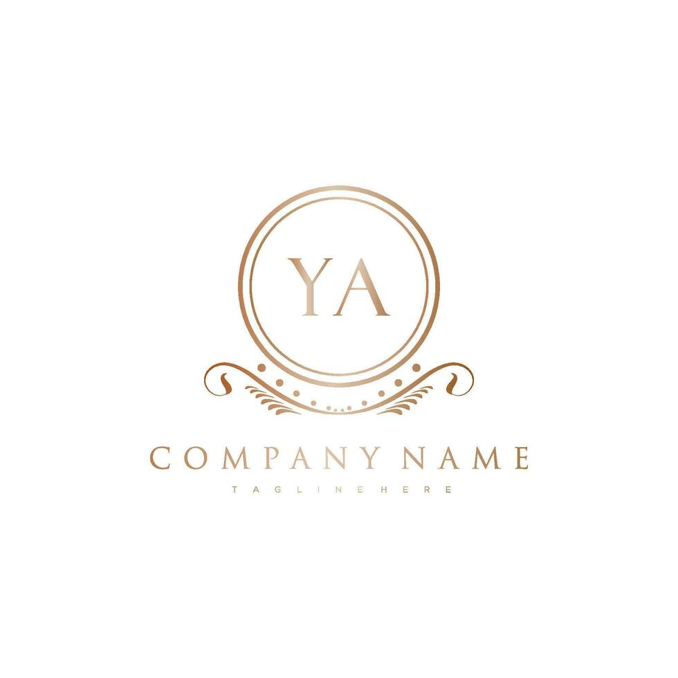 YA Letter Initial with Royal Luxury Logo Template vector