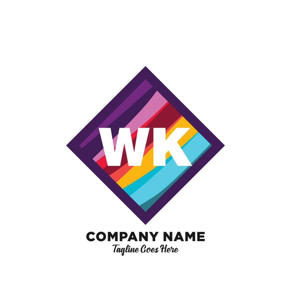 WK initial logo With Colorful template vector. vector