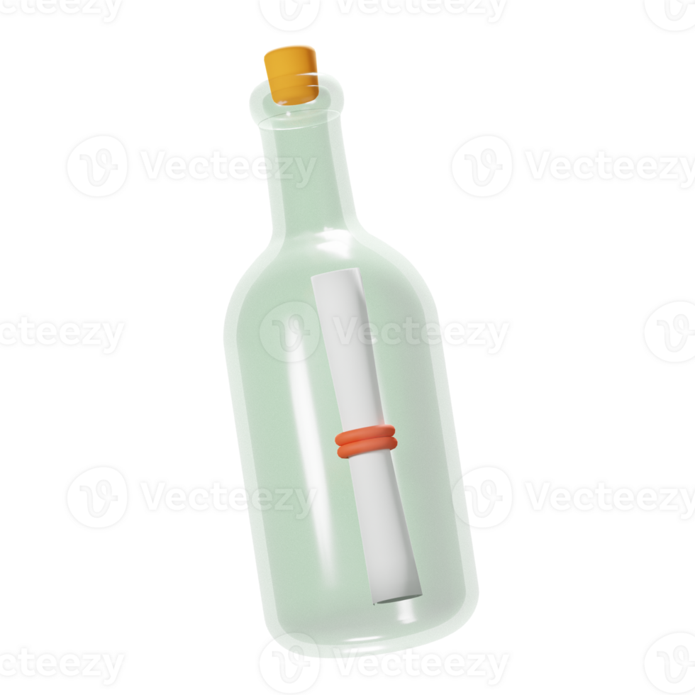 3D Bottle Message Icon png