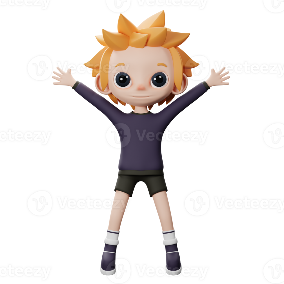 3D male jumping Icon png