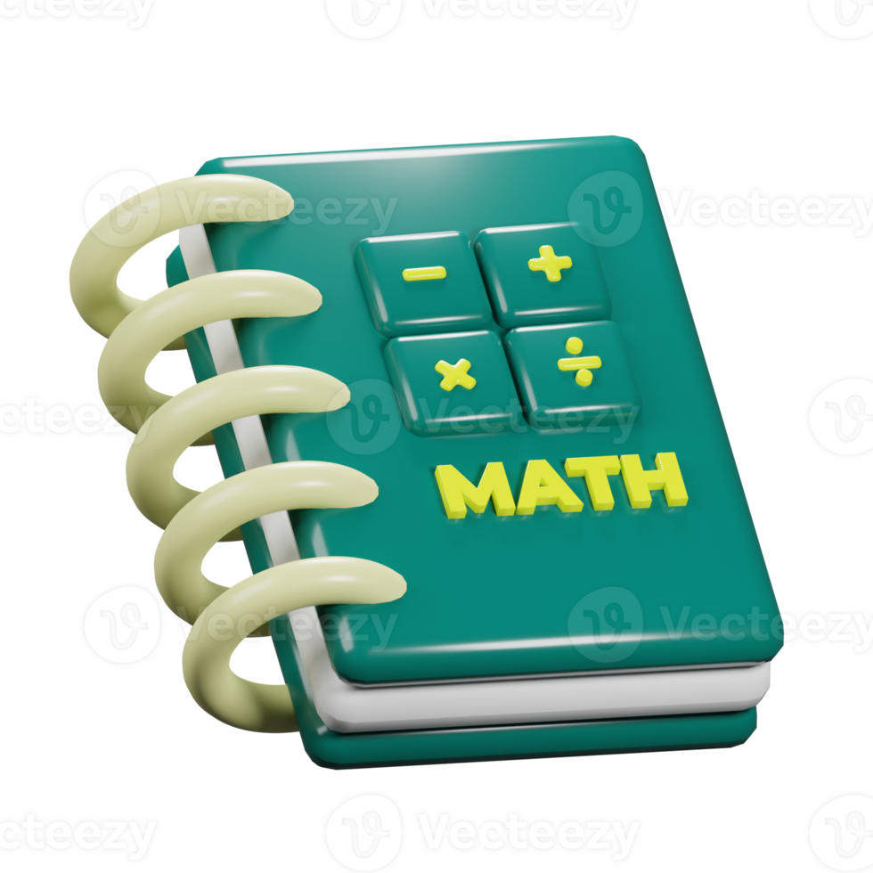 3d matemáticas cuaderno icono png