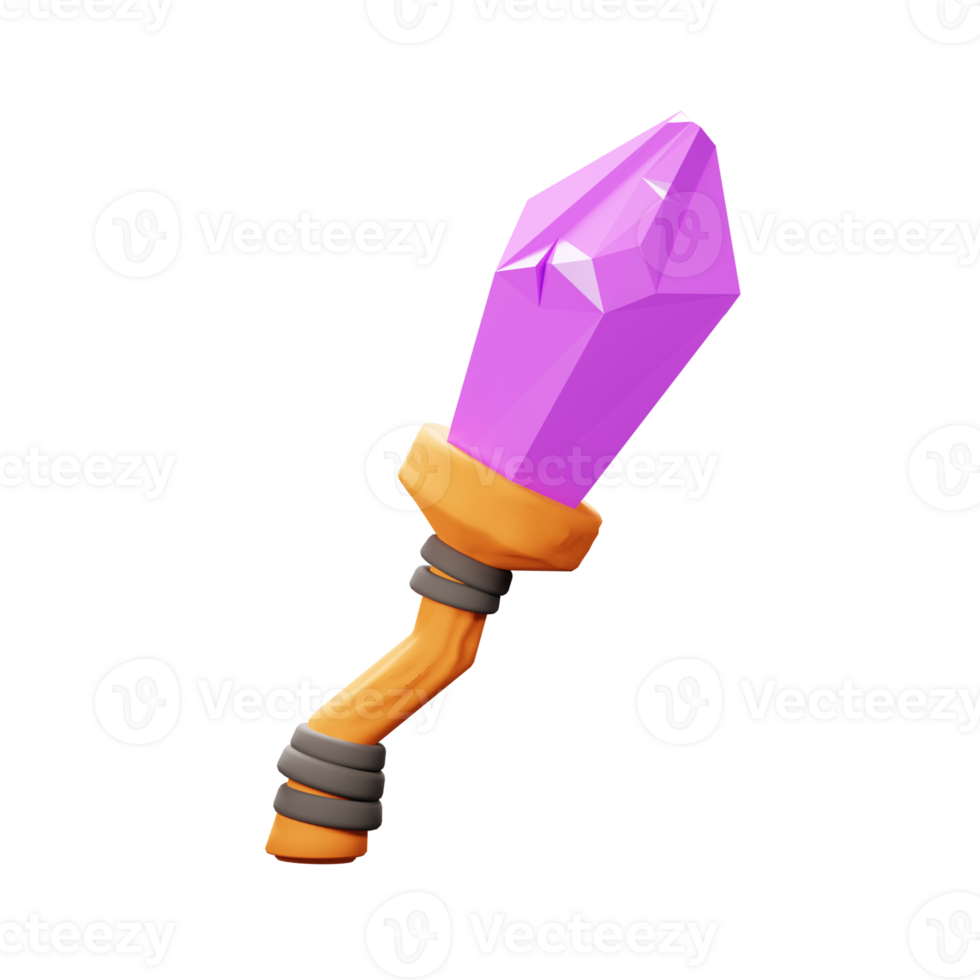 3D Wizard Stick Icon 23492744 PNG