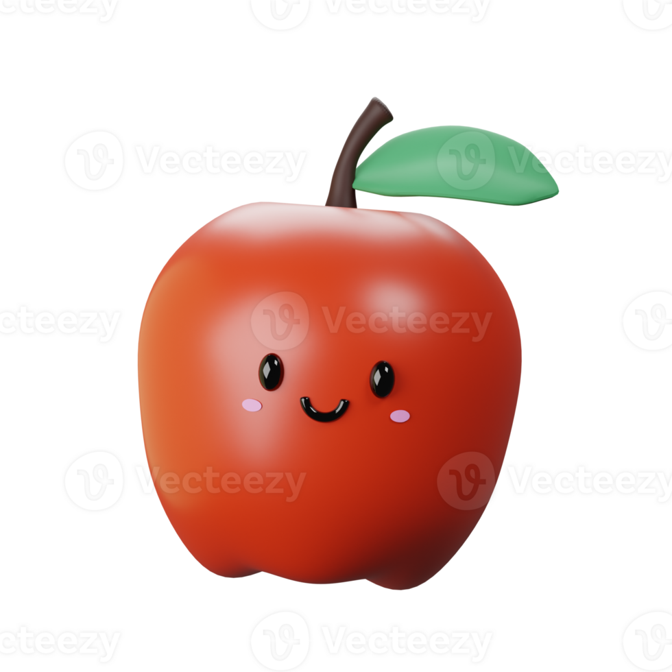 3D Cute Apple Icon png