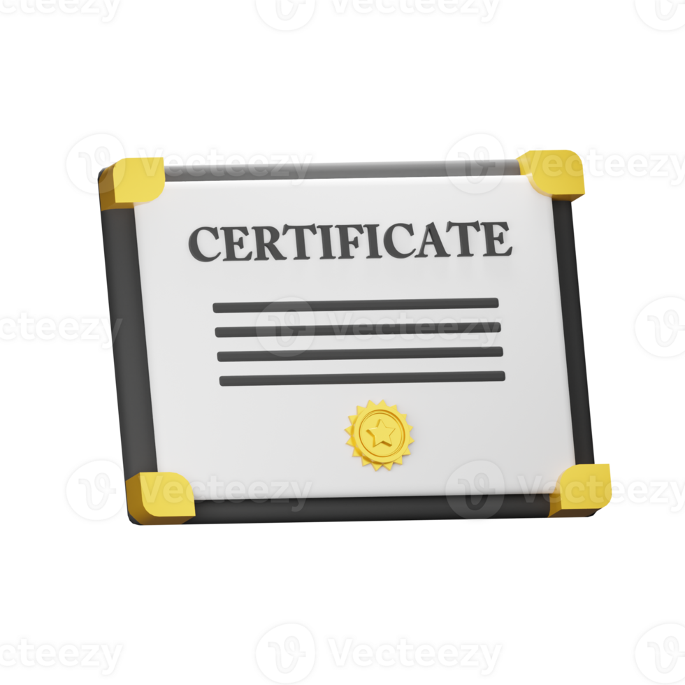 3d certificado icono png