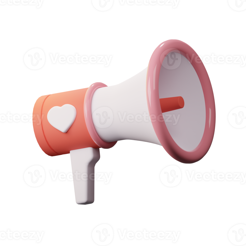 3D Megaphone Love Icon png