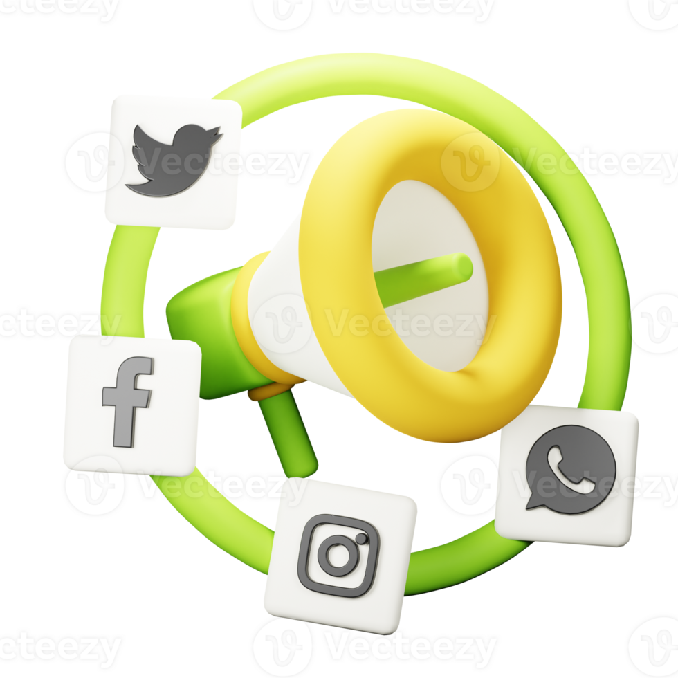 3D  Social Media Marketing Icon png